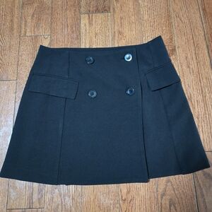 Forever 21 Black Double-Breasted Mini Skirt
